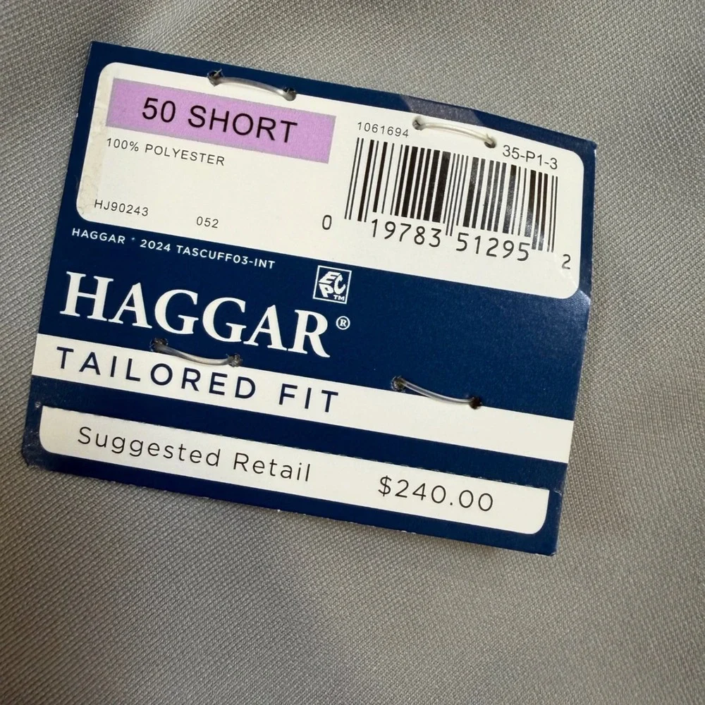 Haggar The Active Series Blazer Mens 50 Short Gray Tailored Fit Sport Coat New